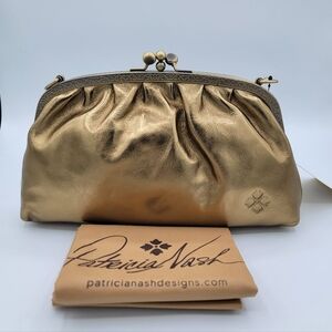 Patricia Nash Leather Frame Bag Dual Kisslock NEW #2843